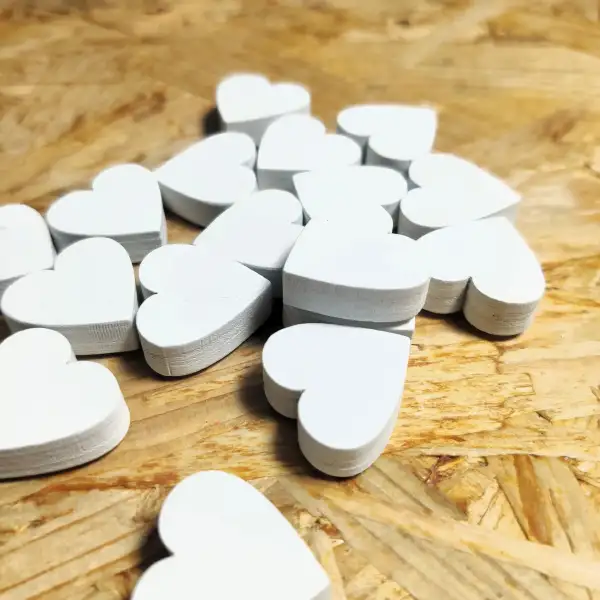 Cuori in Legno Bianchi – Decorazioni per Bomboniere, Partecipazioni e Fai da Te Creativo